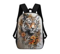 sinyumoney 3D Printed 17inch Floral Tiger Children's School Bags Rucksacks High Capacity Travel Kids School Bag Fashion Book Bags Boy Girl Back Pack