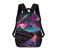 sinyumoney 3D Printed 17inch Galactic Drive Adventure Children's School Bags Rucksacks High Capacity Travel Kids School Bag Fashion Book Bags Boy Girl Back Pack