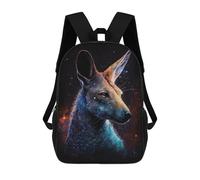 sinyumoney 3D Printed 17inch Galactic Kangaroo Portrait -1 Children's School Bags Rucksacks High Capacity Travel Kids School Bag Fashion Book Bags Boy Girl Back Pack