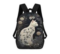 sinyumoney 3D Printed 17inch Garden Cat Art Print-2 Children's School Bags Rucksacks High Capacity Travel Kids School Bag Fashion Book Bags Boy Girl Back Pack