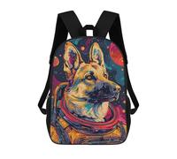 sinyumoney 3D Printed 17inch German Shepherd Astronaut Children's School Bags Rucksacks High Capacity Travel Kids School Bag Fashion Book Bags Boy Girl Back Pack