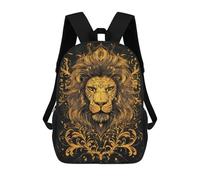 sinyumoney 3D Printed 17inch Golden Lion Art Print Children's School Bags Rucksacks High Capacity Travel Kids School Bag Fashion Book Bags Boy Girl Back Pack