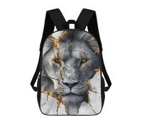 sinyumoney 3D Printed 17inch Golden Lion Marble Wall Art Children's School Bags Rucksacks High Capacity Travel Kids School Bag Fashion Book Bags Boy Girl Back Pack