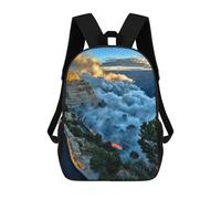 sinyumoney 3D Printed 17inch Grand Canyon Fire Smoke Children's School Bags Rucksacks High Capacity Travel Kids School Bag Fashion Book Bags Boy Girl Back Pack