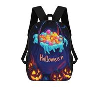 sinyumoney 3D Printed 17inch Halloween Candy Bag Pumpkins Children's School Bags Rucksacks High Capacity Travel Kids School Bag Fashion Book Bags Boy Girl Back Pack