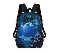 sinyumoney 3D Printed 17inch Icicles in A Cave Children's School Bags Rucksacks High Capacity Travel Kids School Bag Fashion Book Bags Boy Girl Back Pack