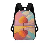 sinyumoney 3D Printed 17inch Kids Backpacks Autumn Tree Reflection Children School Bag Travel Rucksacks Fashion Book Bags Large Capacity Backpack