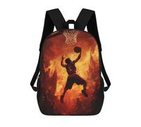 sinyumoney 3D Printed 17inch Kids Backpacks Basketball in Hell Children School Bag Travel Rucksacks Fashion Book Bags Large Capacity Backpack