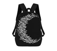 sinyumoney 3D Printed 17inch Kids Backpacks Bats Forming Crescent Moon Children School Bag Travel Rucksacks Fashion Book Bags Large Capacity Backpack