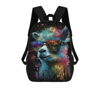 sinyumoney 3D Printed 17inch Kids Backpacks Colorful Llama Art Print-1 Children School Bag Travel Rucksacks Fashion Book Bags Large Capacity Backpack