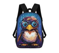 sinyumoney 3D Printed 17inch Kids Backpacks Colorful Penguin Artwork-1 Children School Bag Travel Rucksacks Fashion Book Bags Large Capacity Backpack
