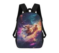 sinyumoney 3D Printed 17inch Kids Backpacks Corgi in Space Wallpaper -4 Children School Bag Travel Rucksacks Fashion Book Bags Large Capacity Backpack