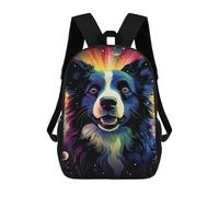 sinyumoney 3D Printed 17inch Kids Backpacks Cosmic Canine Canvas Print-1 Children School Bag Travel Rucksacks Fashion Book Bags Large Capacity Backpack