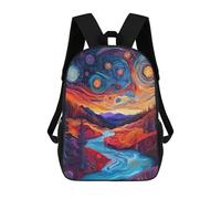 sinyumoney 3D Printed 17inch Kids Backpacks Cosmic River Landscape Children School Bag Travel Rucksacks Fashion Book Bags Large Capacity Backpack