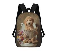 sinyumoney 3D Printed 17inch Kids Backpacks Dog Reading Newspaper on Toilet -7 Children School Bag Travel Rucksacks Fashion Book Bags Large Capacity Backpack