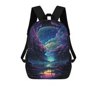 sinyumoney 3D Printed 17inch Kids Backpacks Fantasy Cloudscape with City Reflections Children School Bag Travel Rucksacks Fashion Book Bags Large Capacity Backpack