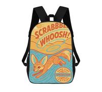 sinyumoney 3D Printed 17inch Kids Backpacks Fennec Fox Sand-Surf Children School Bag Travel Rucksacks Fashion Book Bags Large Capacity Backpack