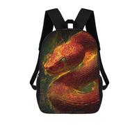 sinyumoney 3D Printed 17inch Kids Backpacks Fiery Serpent Artwork -1 Children School Bag Travel Rucksacks Fashion Book Bags Large Capacity Backpack