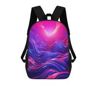 sinyumoney 3D Printed 17inch Kids Backpacks Futuristic Synth Harmonies Children School Bag Travel Rucksacks Fashion Book Bags Large Capacity Backpack