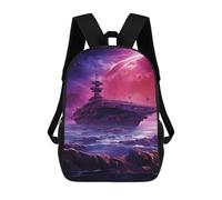 sinyumoney 3D Printed 17inch Kids Backpacks Galactic Battleship Odyssey Children School Bag Travel Rucksacks Fashion Book Bags Large Capacity Backpack