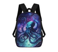 sinyumoney 3D Printed 17inch Kids Backpacks Galactic Octopus Art Print-11 Children School Bag Travel Rucksacks Fashion Book Bags Large Capacity Backpack