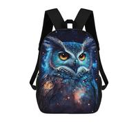 sinyumoney 3D Printed 17inch Kids Backpacks Galactic Owl Art Print Children School Bag Travel Rucksacks Fashion Book Bags Large Capacity Backpack