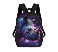 sinyumoney 3D Printed 17inch Kids Backpacks Galactic Rhino Portrait-14 Children School Bag Travel Rucksacks Fashion Book Bags Large Capacity Backpack