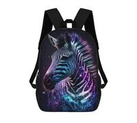sinyumoney 3D Printed 17inch Kids Backpacks Galactic Zebra Art Print -3 Children School Bag Travel Rucksacks Fashion Book Bags Large Capacity Backpack