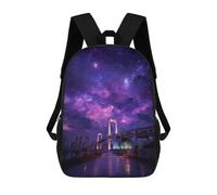 sinyumoney 3D Printed 17inch Kids Backpacks Galaxy City Lights Night Sky Children School Bag Travel Rucksacks Fashion Book Bags Large Capacity Backpack