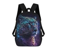 sinyumoney 3D Printed 17inch Kids Backpacks Glowing Leopard Wall Art Print Children School Bag Travel Rucksacks Fashion Book Bags Large Capacity Backpack