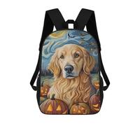 sinyumoney 3D Printed 17inch Kids Backpacks Halloween Pumpkin Dog Art Print-2 Children School Bag Travel Rucksacks Fashion Book Bags Large Capacity Backpack