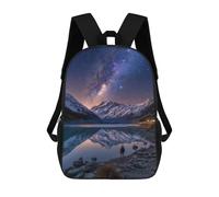 sinyumoney 3D Printed 17inch Kids Backpacks Milky Way Reflections in Lake Children School Bag Travel Rucksacks Fashion Book Bags Large Capacity Backpack