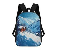 sinyumoney 3D Printed 17inch Kids Backpacks Mountain Retreat Children School Bag Travel Rucksacks Fashion Book Bags Large Capacity Backpack