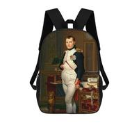sinyumoney 3D Printed 17inch Kids Backpacks Napoleon in His Study Children School Bag Travel Rucksacks Fashion Book Bags Large Capacity Backpack