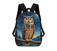 sinyumoney 3D Printed 17inch Kids Backpacks Owl Starry Night Children School Bag Travel Rucksacks Fashion Book Bags Large Capacity Backpack