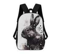 sinyumoney 3D Printed 17inch Kids Backpacks Rabbit Black And White Children School Bag Travel Rucksacks Fashion Book Bags Large Capacity Backpack