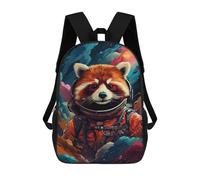 sinyumoney 3D Printed 17inch Kids Backpacks Red Panda Astronaut in Space -2 Children School Bag Travel Rucksacks Fashion Book Bags Large Capacity Backpack