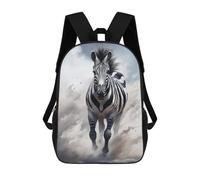 sinyumoney 3D Printed 17inch Kids Backpacks Running Black Zebra Children School Bag Travel Rucksacks Fashion Book Bags Large Capacity Backpack