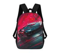 sinyumoney 3D Printed 17inch Kids Backpacks Speeding Hypercar Artwork Children School Bag Travel Rucksacks Fashion Book Bags Large Capacity Backpack