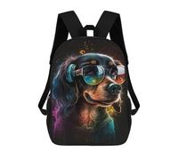 sinyumoney 3D Printed 17inch Kids Backpacks Stylish Dog with Sunglasses Children School Bag Travel Rucksacks Fashion Book Bags Large Capacity Backpack