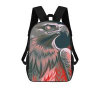 sinyumoney 3D Printed 17inch Kids Backpacks Stylized Eagle Portrait with Red Accents Children School Bag Travel Rucksacks Fashion Book Bags Large Capacity Backpack