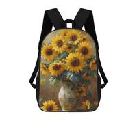 sinyumoney 3D Printed 17inch Kids Backpacks Sunflowers in Vase Children School Bag Travel Rucksacks Fashion Book Bags Large Capacity Backpack