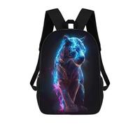 sinyumoney 3D Printed 17inch Kids Backpacks THE GLOWING TIGER Children School Bag Travel Rucksacks Fashion Book Bags Large Capacity Backpack