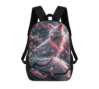 sinyumoney 3D Printed 17inch Kids Backpacks White Kitsune Fox Children School Bag Travel Rucksacks Fashion Book Bags Large Capacity Backpack
