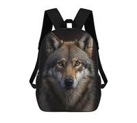 sinyumoney 3D Printed 17inch Kids Backpacks Wolf Portrait on Dark Children School Bag Travel Rucksacks Fashion Book Bags Large Capacity Backpack