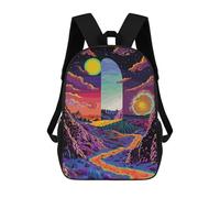 sinyumoney 3D Printed 17inch Landscape Children's School Bags Rucksacks High Capacity Travel Kids School Bag Fashion Book Bags Boy Girl Back Pack