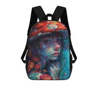 sinyumoney 3D Printed 17inch Mystical Mushroom Fantasy Art Children's School Bags Rucksacks High Capacity Travel Kids School Bag Fashion Book Bags Boy Girl Back Pack