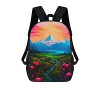sinyumoney 3D Printed 17inch Natural Garden Children's School Bags Rucksacks High Capacity Travel Kids School Bag Fashion Book Bags Boy Girl Back Pack