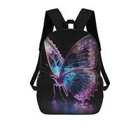 sinyumoney 3D Printed 17inch Neon Butterfly Children's School Bags Rucksacks High Capacity Travel Kids School Bag Fashion Book Bags Boy Girl Back Pack