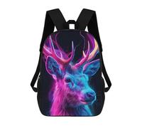 sinyumoney 3D Printed 17inch Neon Deer Headphones Children's School Bags Rucksacks High Capacity Travel Kids School Bag Fashion Book Bags Boy Girl Back Pack